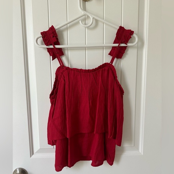 Red Hayden Ruffle Tank - Picture 2 of 3